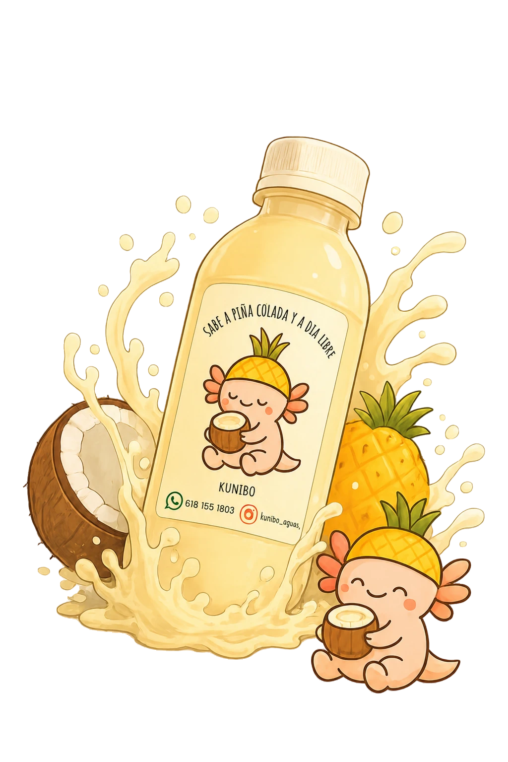 Agua Kunibo sabor piña-coco