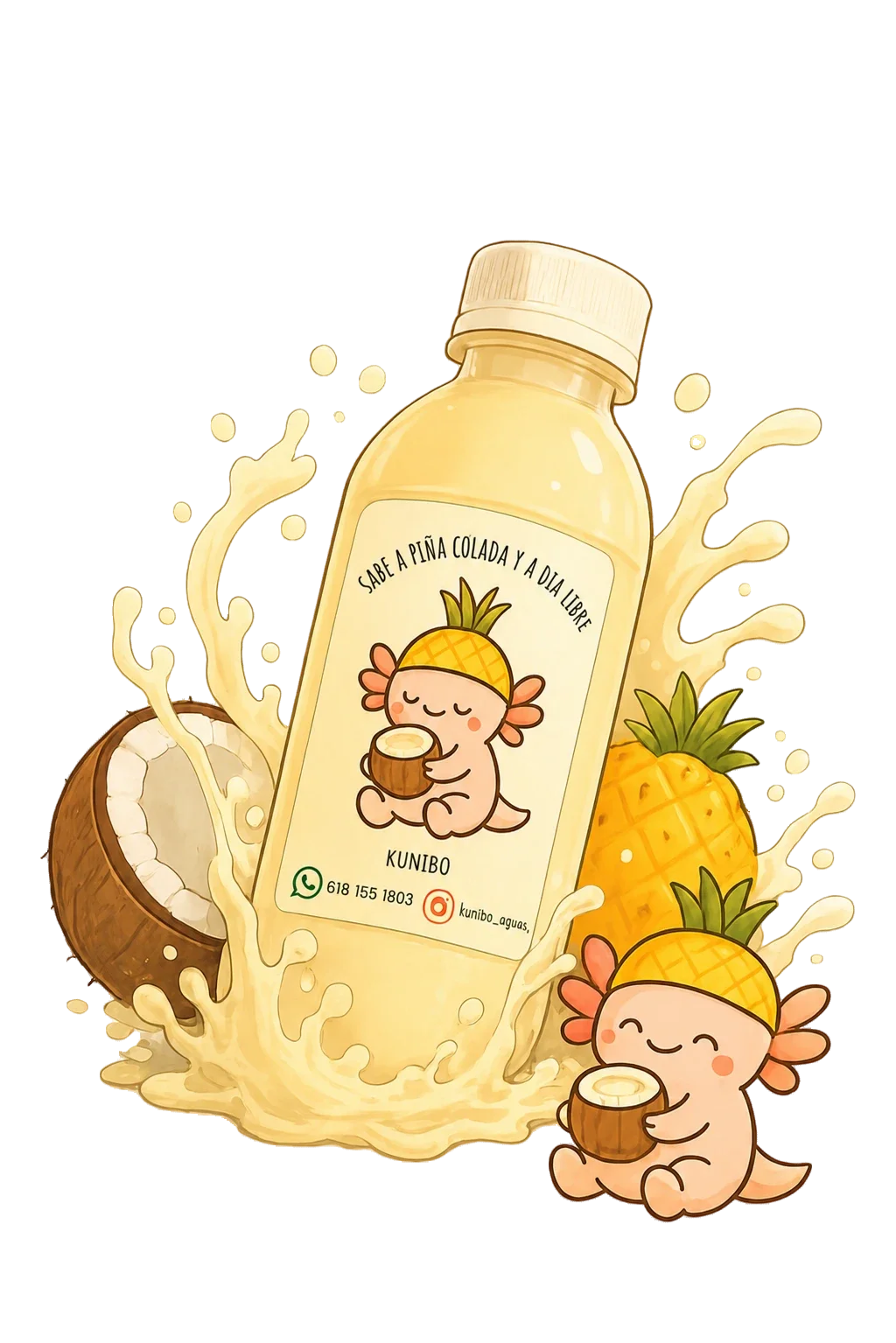 Agua Kunibo sabor piña-coco
