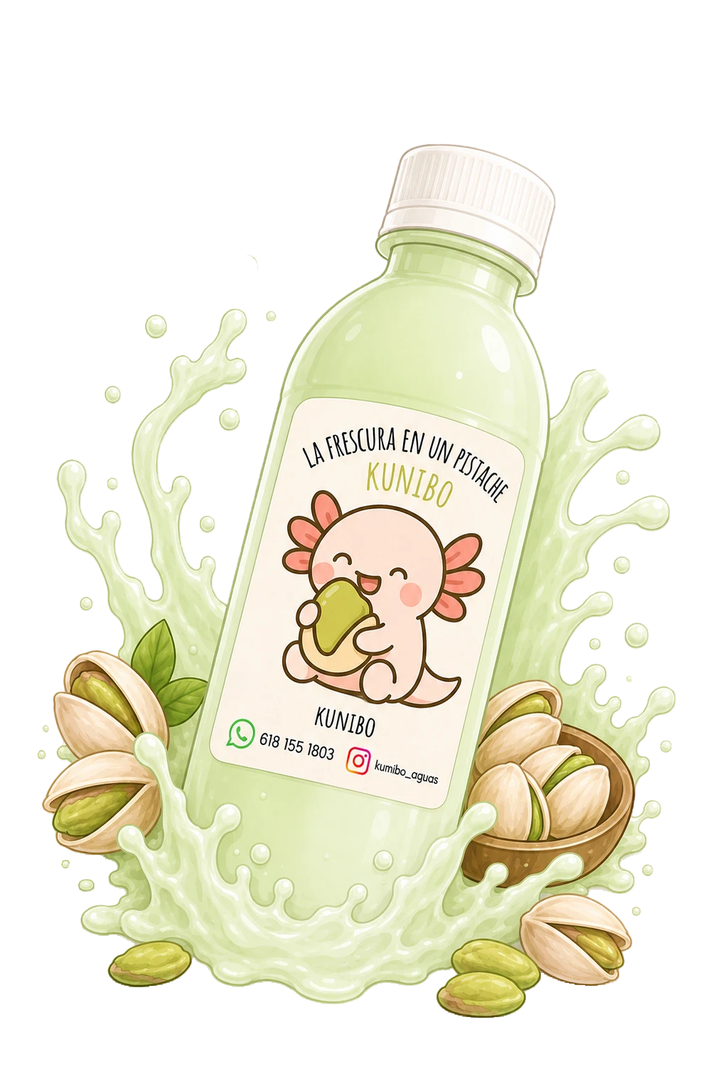 Agua Kunibo sabor pistache