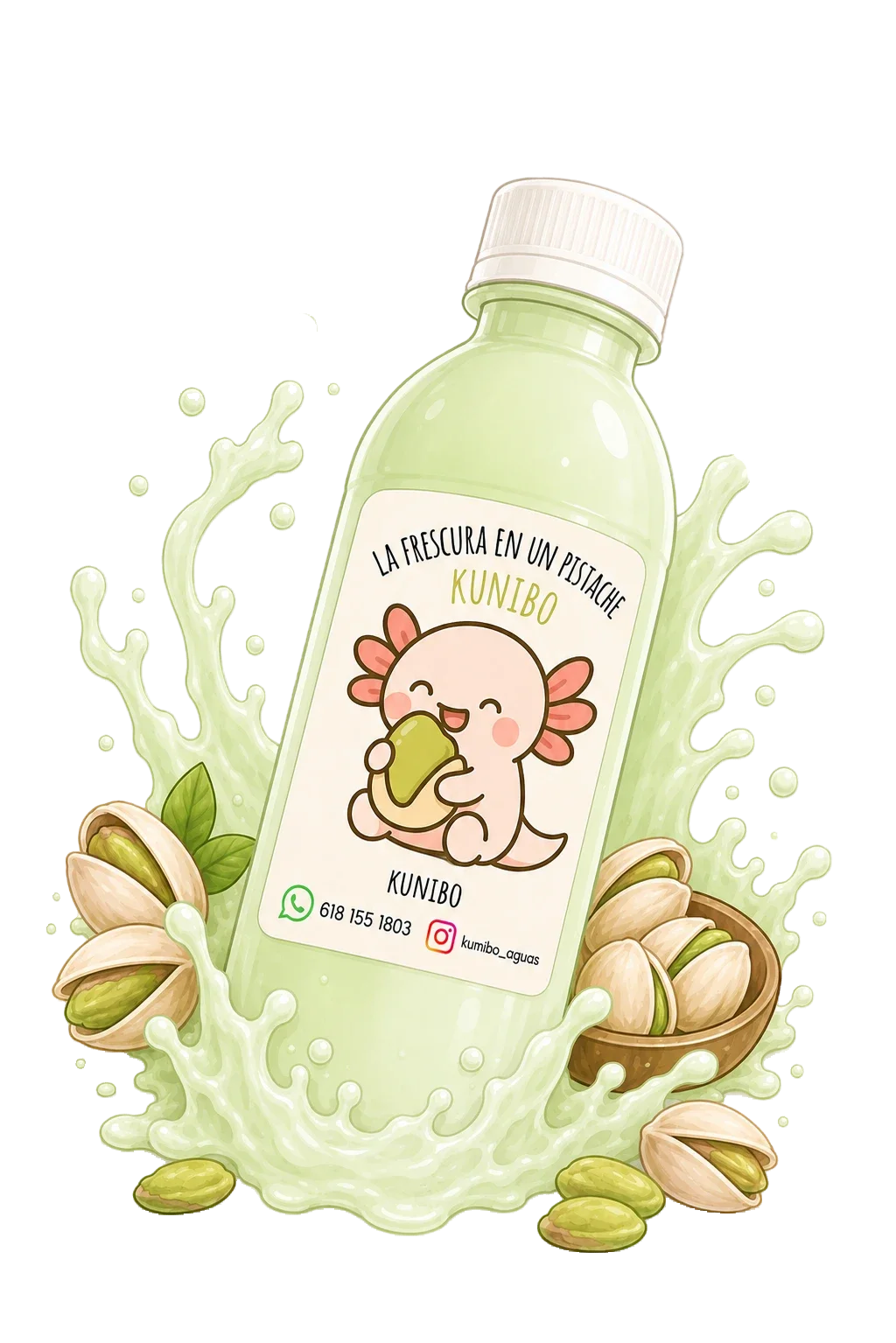 Agua Kunibo sabor pistache